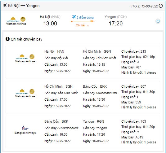 vé máy bay đi myanmar vietnam airline tháng 8 năm 2022